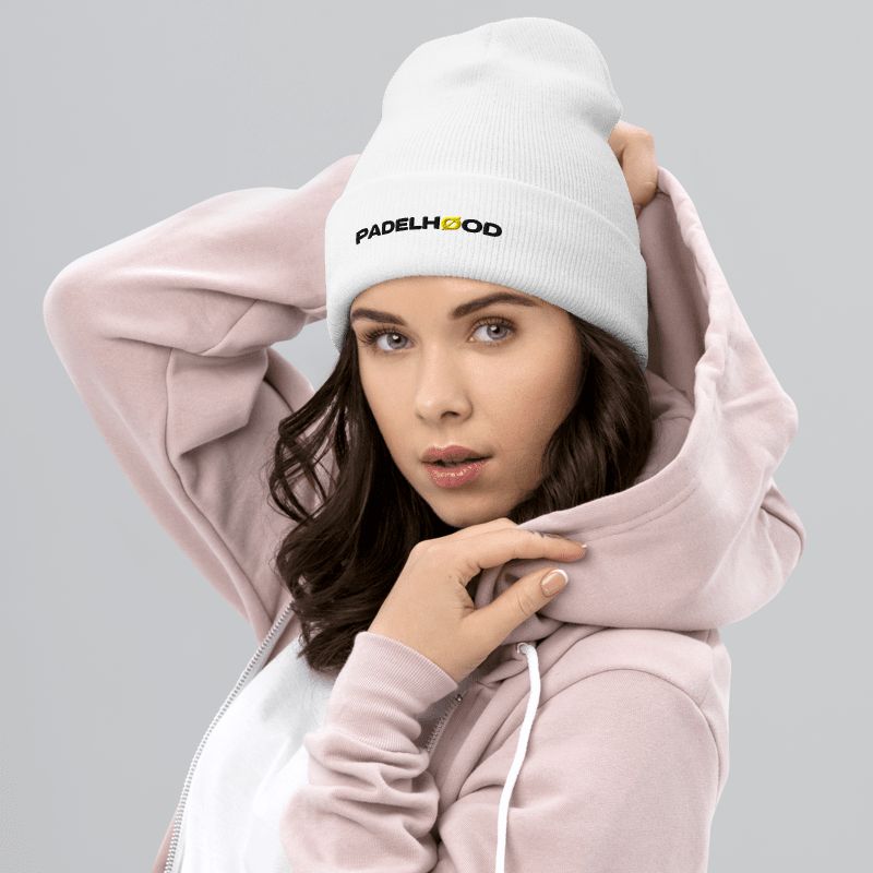 Bonnet blanc à revers avec PADELHØOD brodé